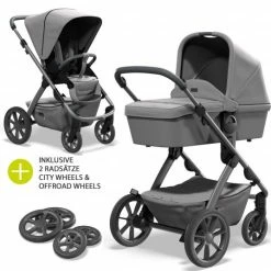 Wholesale 🤩 Moon 2in1 Kombi-Kinderwagen No One 2.0 Sportsitz, Babywanne, Matratze, inkl. 2 Radsätze - bis 22 kg - Stone - Collection 2022 💯