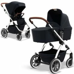 Buy 🎁 Moon 2in1 Kombi-Kinderwagen Relaxx Edition mit Sportsitz, Babywanne & Träumeland Matratze, Lufträder - bis 22 kg - Navy Silver - Collection 2022 🤩