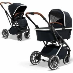 Budget 🧨 Moon 2in1 Kombi-Kinderwagen Rocca Edition mit Sportsitz, Babywanne & Träumeland Matratze, Lufträder - bis 22 kg - Navy Hight - Collection 2022 🤩