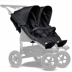 New 🔥 TFK 2 Sportsitze für Duo - XXL Komfort-Sitz inkl. Wetterschutz für Kinder bis 45 kg - Schwarz - Collection 2022 💯