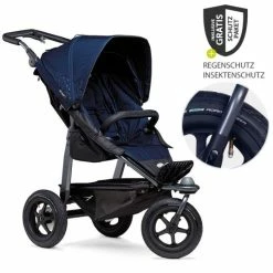 Budget 😉 TFK Buggy & Sportkinderwagen Mono mit Luftreifen inkl. Sportsitz bis 34 kg + XXL-Zamboo Zubehörpaket - Marine - Collection 2022 🎁