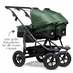 Best Sale 😉 TFK Geschwister- & Zwillingskinderwagen Duo mit Luftreifen - 2x Kombi-Einheit (Wanne + Sitz) + XXL Zamboo Zubehör - Olive - Collection 2022 😍 -Pushchairs Shop tfk geschwister zwillingskinderwagen duo mit luftreifen 2x kombi einheit wanne sitz xxl zamboo zubehor olive t d1 fa k2 355 zamboo zubehor d3