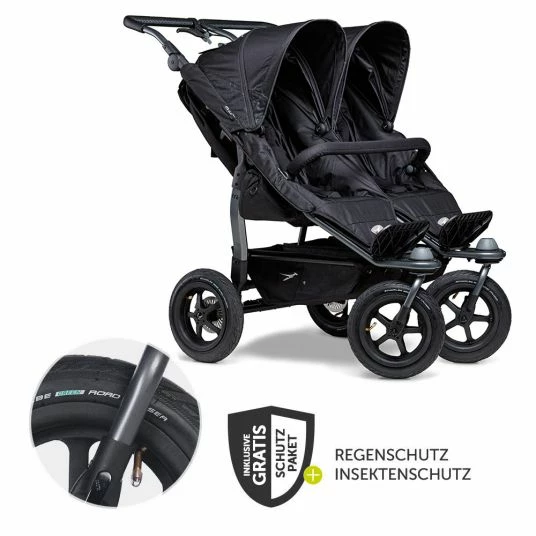 Outlet đ TFK Geschwister- & Zwillingsportwagen Duo mit Luftreifen - 2x Sportsitze bis 45 kg + XXL Zamboo Zubehör - Schwarz - Collection 2022 đ 3 Outlet đ TFK Geschwister- & Zwillingsportwagen Duo mit Luftreifen - 2x Sportsitze bis 45 kg + XXL Zamboo Zubehör - Schwarz - Collection 2022 đ