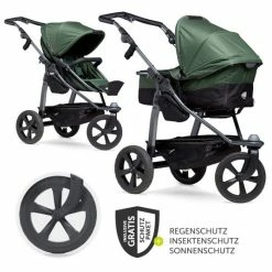 Best reviews of 😍 TFK Kombi-Kinderwagen Mono mit Luftkammerreifen - inkl. Kombi-Einheit (Babywanne + Sitz) + XXL-Zamboo Zubehörpaket - Olive - Collection 2022 👍