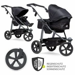 Top 10 🧨 TFK Kombi-Kinderwagen Mono mit Luftkammerreifen - inkl. Kombi-Einheit (Babywanne + Sitz) + XXL-Zamboo Zubehörpaket - Schwarz - Collection 2022 👏