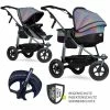 Best reviews of 🎁 TFK Kombi-Kinderwagen Mono mit Luftreifen - inkl. Kombi-Einheit (Babywanne + Sitz) und XXL-Zamboo Zubehörpaket - Glow - Collection 2022 💯