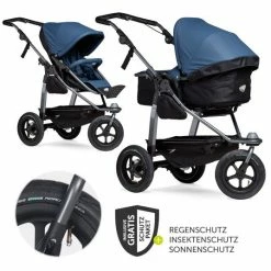 Top 10 🥰 TFK Kombi-Kinderwagen Mono mit Luftreifen - inkl. Kombi-Einheit (Babywanne + Sitz) + XXL-Zamboo Zubehörpaket - Antiseptisch - Collection 2022 🎁