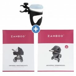 Top 10 🔥 Zamboo 3-teiliges Sommer- & Schutzset für Kinderwagen mit Sonnensegel, Insektenschutz & Getränkehalter 🎉