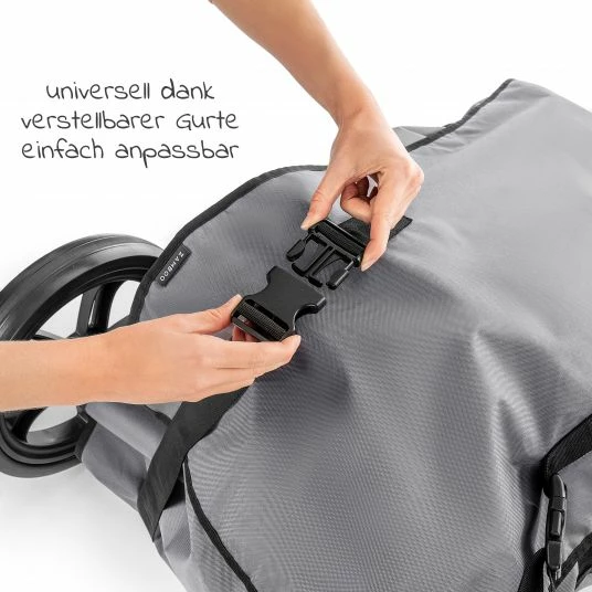 Outlet 😉 Zamboo Transporttasche für Buggy und Kindersitz inkl. Radschutzhüllen - Grau 👍 7 Outlet 😉 Zamboo Transporttasche für Buggy und Kindersitz inkl. Radschutzhüllen - Grau 👍 - Image 5