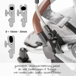 Promo 🎁 Zamboo Universal parasol for stroller / buggy (UV protection 50+) Melange Grey ✨ -Pushchairs Shop zamboo universal sonnenschirm fur kinderwagen buggy uv schutz 50 melange grey 51011 75374 d2